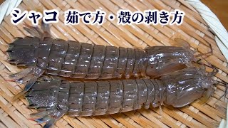 【シャコ】茹で方・殻の剥き方／爪の身まで綺麗に取って食べる方法 [upl. by Ydrah]