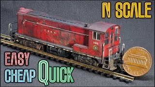 Easy Weathering for Beginners No Airbrush N Scale Diesel Locomotive [upl. by Avaria873]