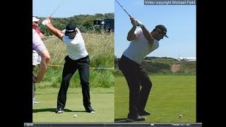 Jon Rahm golf swing  Long Iron faceon amp downtheline July 2017 [upl. by Niasuh]