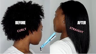 HOW TO STRAIGHTEN 4C NATURAL HAIR [upl. by Nilhsa]