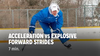 Acceleration vs Explosive Forward Strides  iTrain Hockey [upl. by Ollehcram]