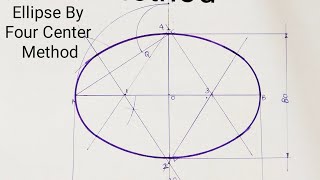 Ellipse By Four Center MethodEngineering Drawing [upl. by Iramo]