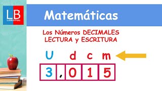 Los Números DECIMALES LECTURA y ESCRITURA ✔👩‍🏫 PRIMARIA [upl. by Garner]