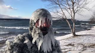 Surfing Lake Superior in sub zero winter [upl. by Luther]