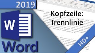 Word TrennLinie einfügen zB in Kopfzeile  in 1 MINUTE HD 2019 [upl. by Yalonda504]