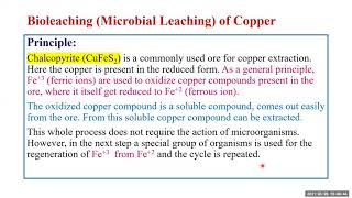 Microbial leaching or bioleaching 1 [upl. by Carlick505]