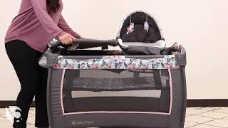 Howto Video Baby Trend Lil Snooze™ Deluxe II Nursery Center Playard Assembly [upl. by Ihp]