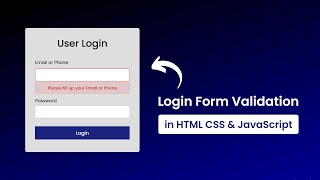 Login Form Validation using HTML CSS amp Javascript [upl. by Richara]