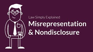 Misrepresentation and Nondisclosure  Contracts  Defenses amp Excuses [upl. by Otti619]