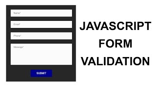 Form Validation using HTML5 and JavaScript  Contact Form Validation in JavaScript [upl. by Naujik]