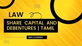 Sharecapital And Debentures  CA Inter  tamil [upl. by Lindi]