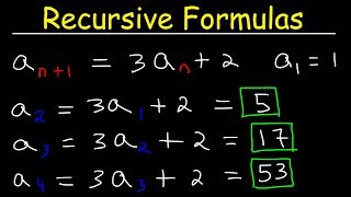 Recursive Formulas For Sequences [upl. by Josee]