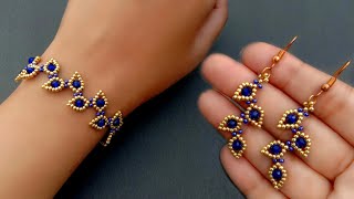 Seed Bead Jewelry Making Tutorials For BeginnersBracelet amp Earrings Useful amp Easy [upl. by Ha]