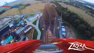 ZADRA Wooden Coaster POV Premier Test  Energylandia Amusement Park Poland  No 1 in the World [upl. by Trixi]