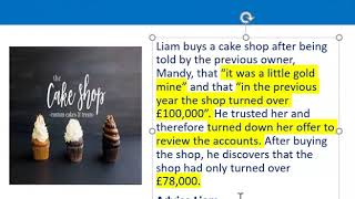 How to apply misrepresentation Liam cupcake scenario [upl. by Supen]