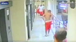 Inmates attack a fellow prisoner after cell doors open [upl. by Nais696]