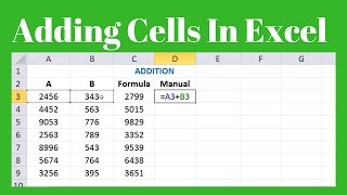 Adding Cells in Microsoft Excel 2017 [upl. by Rayford]