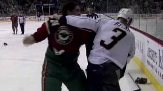 Wade Belak vs Derek Boogaard Dec 2 2009 [upl. by Shewchuk]