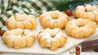 Puff Pastry Nutella Donuts  2 Ingredient Christmas Dessert [upl. by Thecla637]