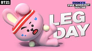 BT21 COOKYS LEG DAY ROUTINE 5 MIN WORKOUT [upl. by Wilson]