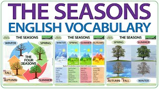 Seasons in English  Vocabulary lesson  winter spring summer autumn  fall [upl. by Eirrak]