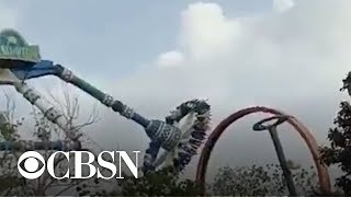 Video shows amusement park ride in India break in midair killing 2 [upl. by Aiela]