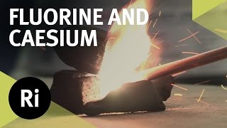 Reacting Fluorine with Caesium  First Time on Camera [upl. by Alikat238]