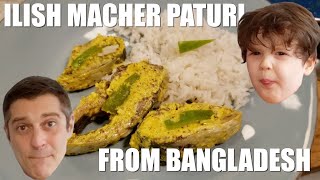 ILISH MACHER PATURI Recipe from BANGLADESH  Cooking with Kids [upl. by Billye]