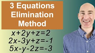 Solving Systems of 3 Equations Elimination [upl. by Skyla]