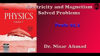 Lec 1 Solved problem 251 Electricity and Magnetism Halliday Resnick and Krane Volume 2 [upl. by Eanal]