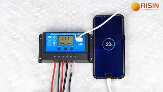 Risin How to use PWM solar charge controller to charge cell phone and solar battery [upl. by Cy]