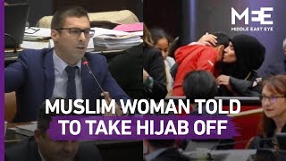 Muslim woman asked to take off her hijab at assembly meeting in France [upl. by Einreb]