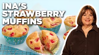 Ina Gartens Strawberry Muffins  Barefoot Contessa  Food Network [upl. by Areehs]