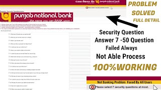 How to answer Pnb security question on internet bankinganswer 7 out of 50Register for 7 questions [upl. by Enyamart614]