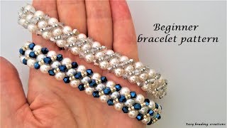 WOW WOW Elegant beaded bracelet Beginner bracelet pattern [upl. by Natsirk]