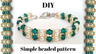 Elegant Beaded Bracelet  Diy Jewelry Making Tutorial [upl. by Polad325]