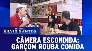 Câmeras Escondidas 060316  Garçom Rouba Comida [upl. by Anelrahs]