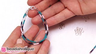 How to Make a Simple Beaded Friendship Bracelet [upl. by Loydie695]