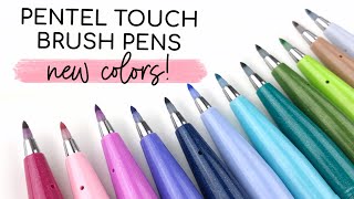 NEW COLORS Pentel Fude Touch Brush Sign Pen Review [upl. by Soracco560]