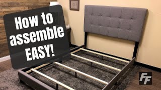 How to assemble a tufted bed frame [upl. by Dao873]