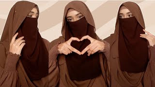 Hijab With Niqab Tutorial 🤎  Full Coverage Hijab Style [upl. by Glialentn202]