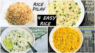 4 AMAZING EASY RICE PILAF RECIPE  STEP BY STEP HOW TO COOK RICE [upl. by Nemlaz]