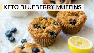 KETO BLUEBERRY MUFFINS  easy healthy muffin recipe [upl. by Ahsit]