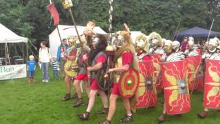 Roman Reenactment at the Amphitheatre in Caerleon Marching In [upl. by Isidoro898]