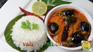 Eggplant Brinjal Curry  Ennai Kathirikai Kulambu  By VahChef  VahRehVahcom [upl. by Nujra]