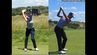 Justin Thomas golf swing  Long Iron faceon amp downtheline July 2017 [upl. by Marga]