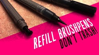 How to REFILL Pentel Brushpen [upl. by Lashoh685]