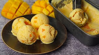 Mango Ice Cream Recipe  Homemade Mango Ice Cream Recipe Without Condensed Milk  Yummy [upl. by Ianej]