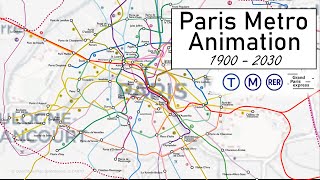 Paris Metro Expansion 19002030 Métro RER Tram Grand Paris Express Animation [upl. by Anos]