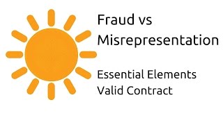 Fraud vs Misrepresentation  Other Essential Elements of a Valid Contract  CA CPT  CS amp CMA [upl. by Alejandro]